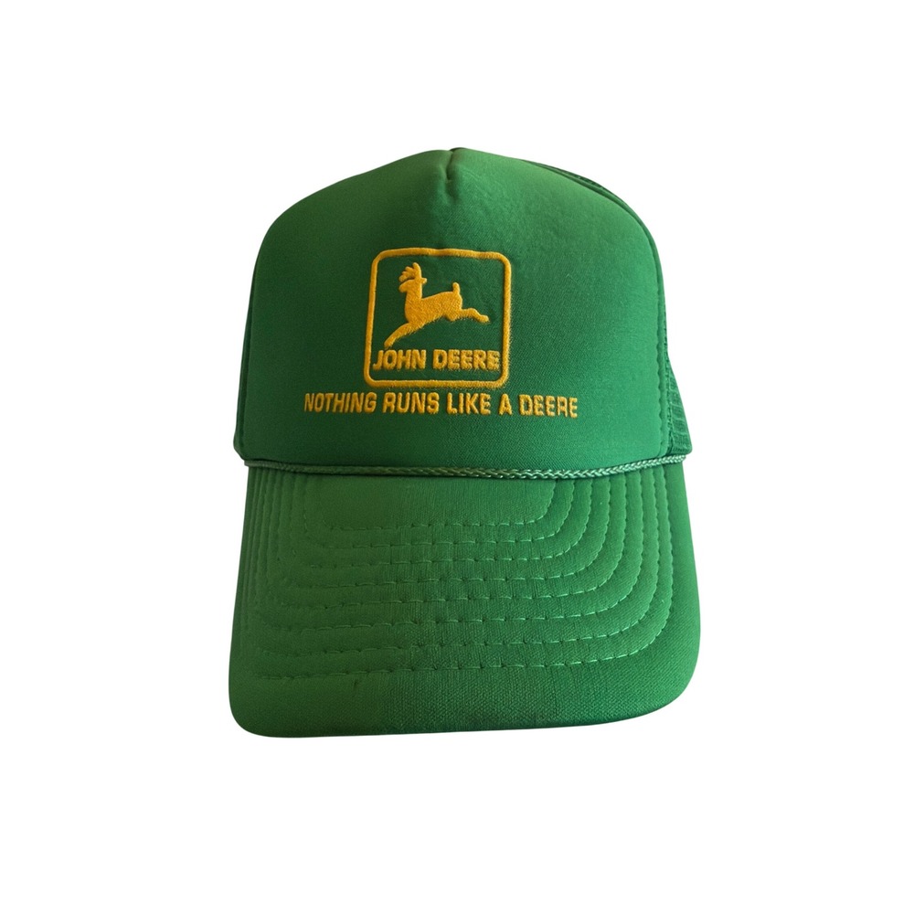 John Deere Trucker Hat Green Nothing Runs Like A Deere Snapback Mesh Nissin Cap
